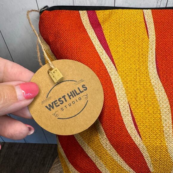 Rising Sun Makeup Bag Orange Yellow Cosmetics Bag Canvas Bag NEW - Picture 3 of 6